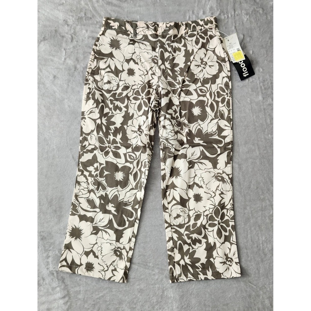 Vintage Flood Length Capris Fashion Bug Women's Size 6 Floral Capri Pants Y2K
